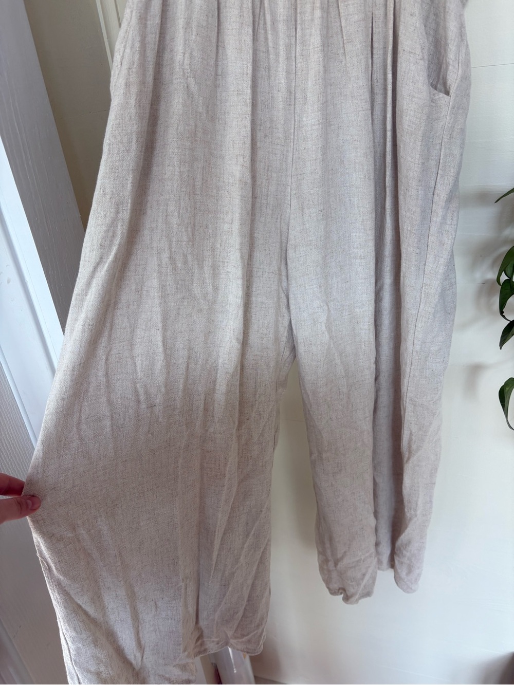 Kori Natural Beige Wide-Leg Linen-Blend Jumpsuit - Picture 5 of 8